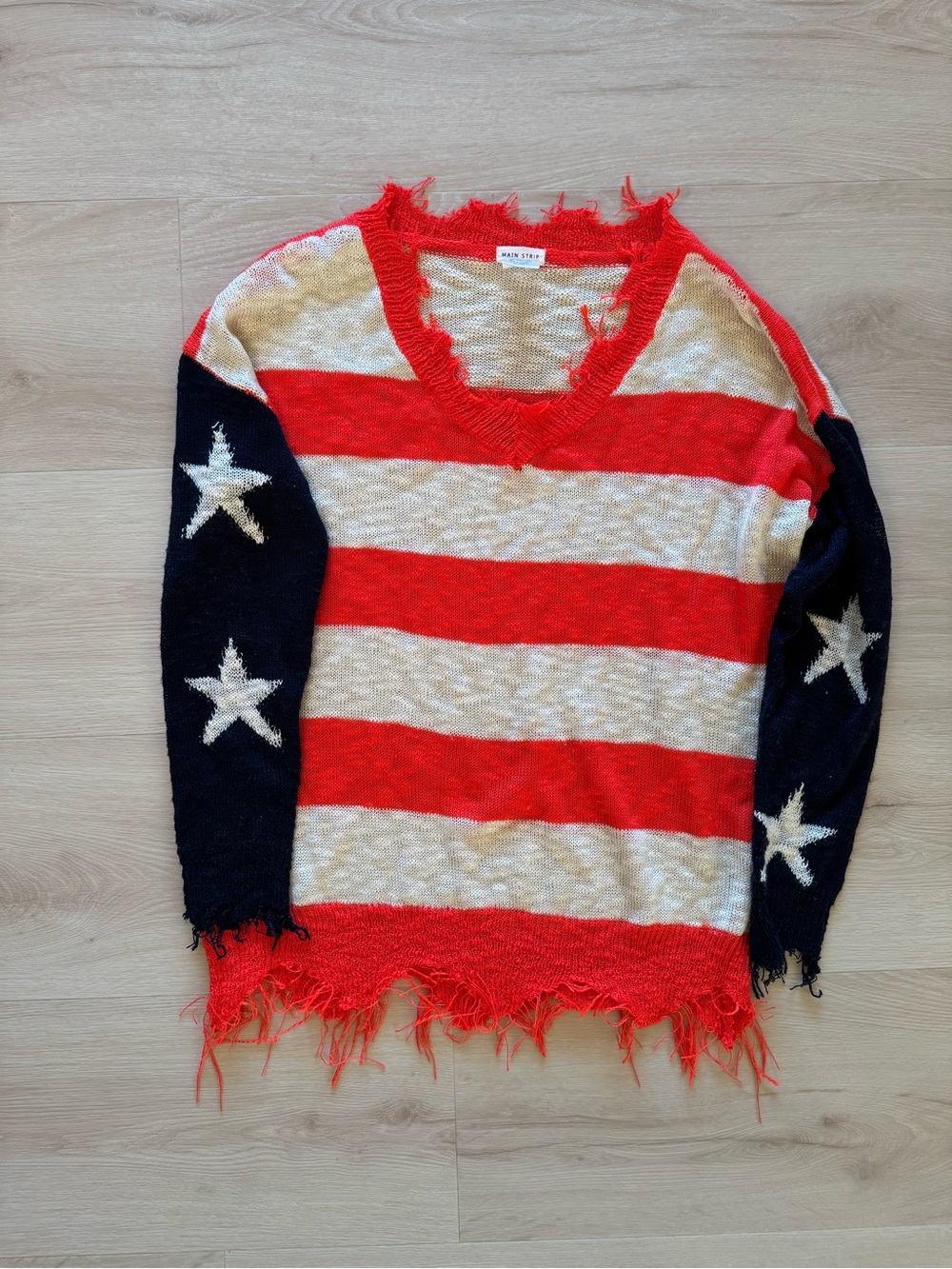 Light Weight Sweater American Flag